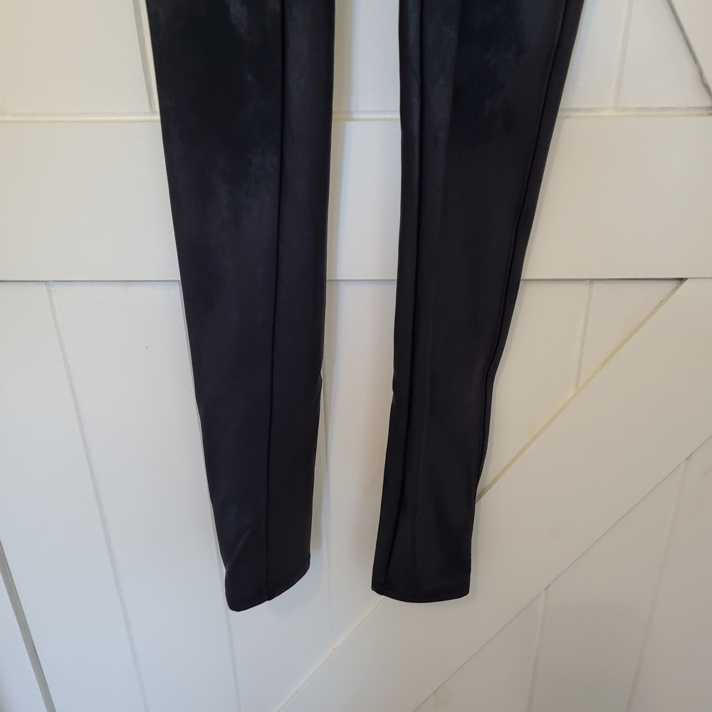 SPANX Black High-Waist Active Leggings Faux Suede Women's Size Small - Picture 3 of 5